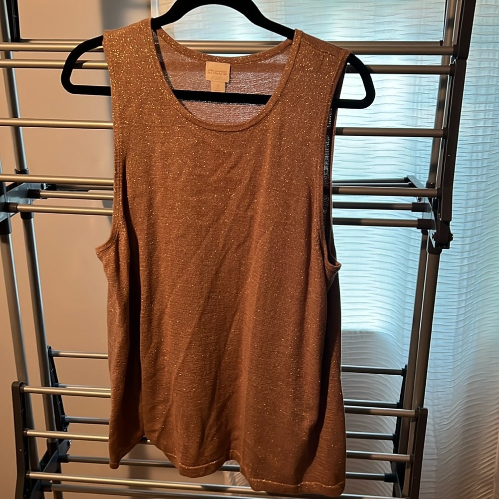 Chico’s lurex tank sweater NWT